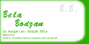 bela bodzan business card