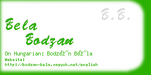 bela bodzan business card